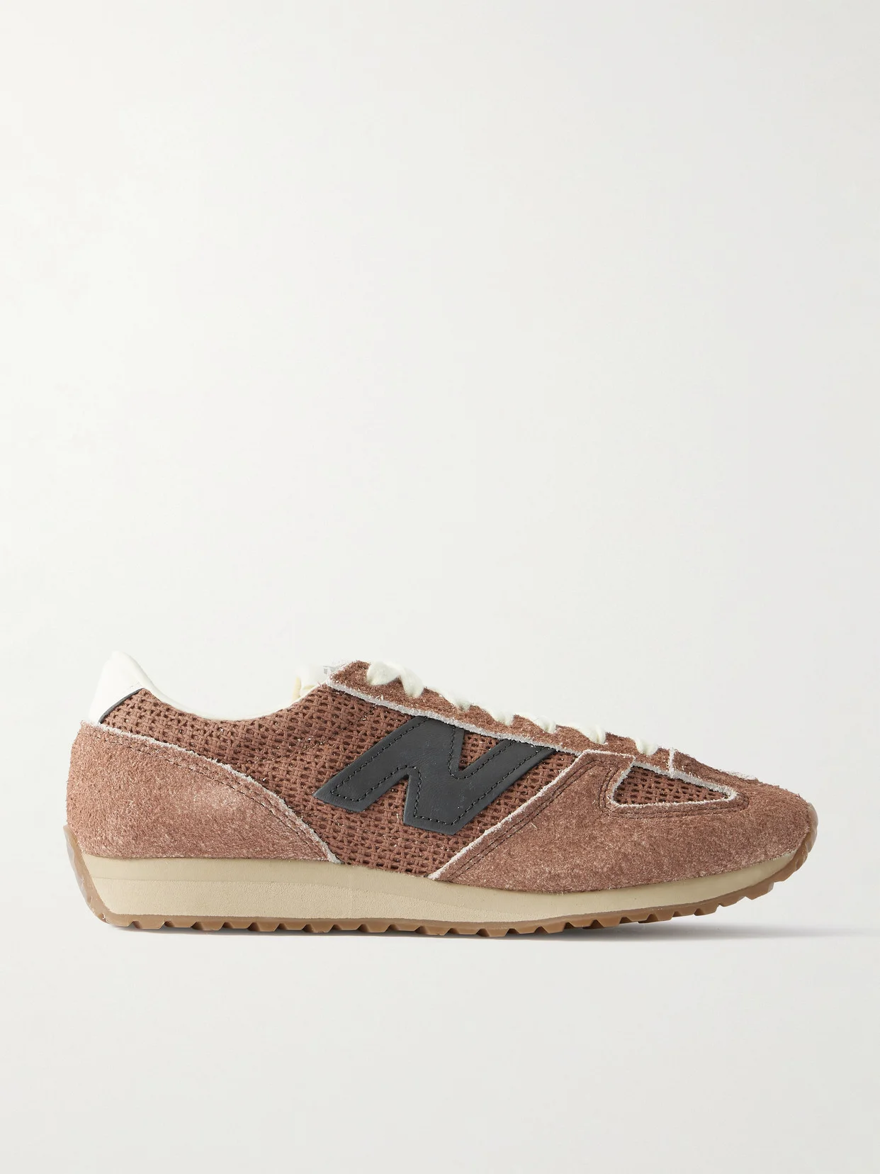 471 Leather-trimmed Suede And Woven Sneakers - 1