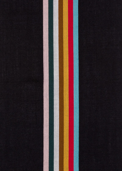 Paul Smith Black Wool-Blend Central Multi Stripe Scarf outlook