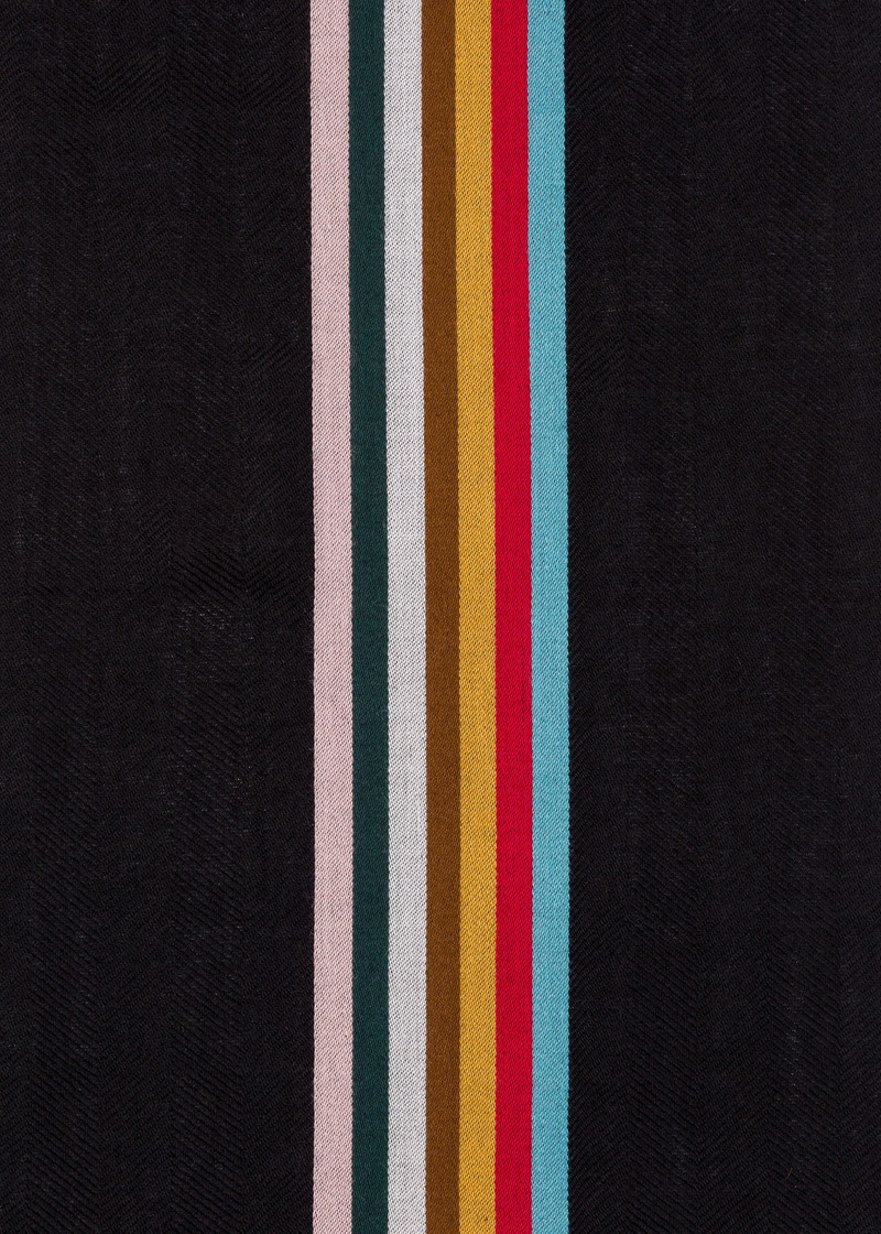 Paul Smith Black Wool-Blend Central Multi Stripe Scarf outlook
