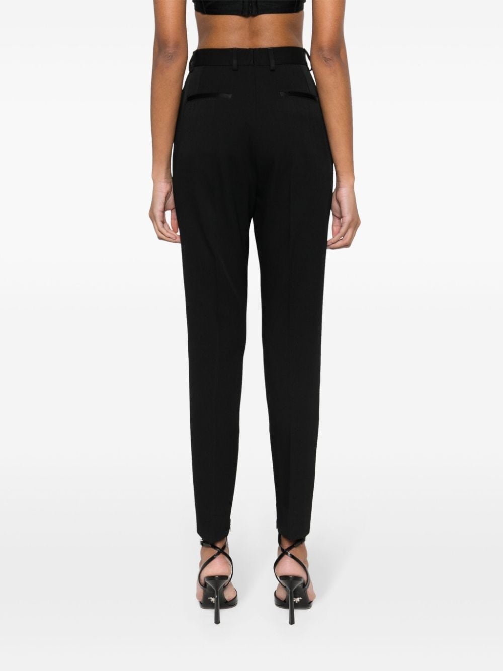 high-waist slim-fit trousers - 4