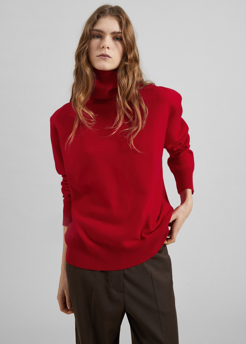 Koler Padded Knit Turtleneck - Red 6