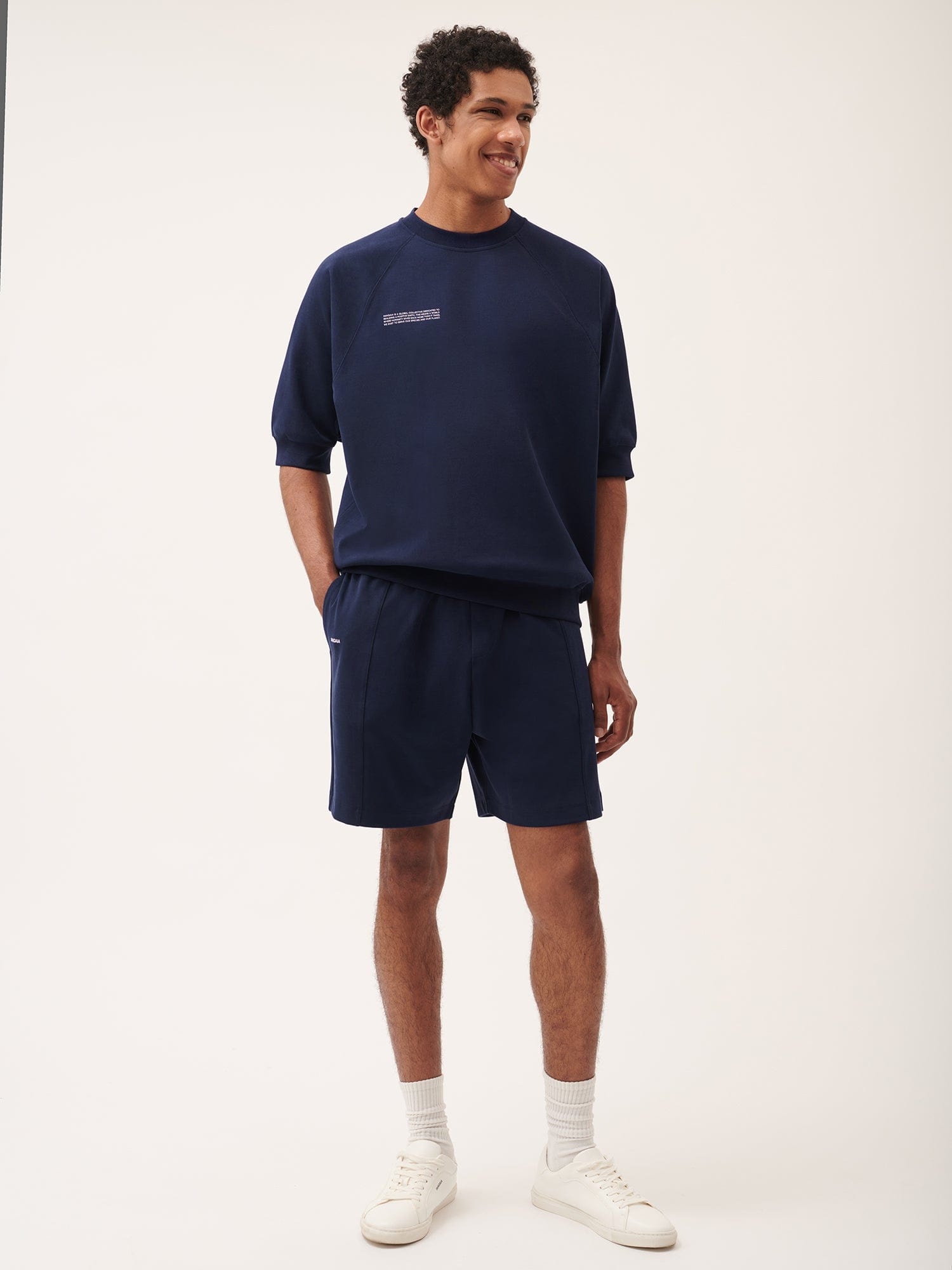 Mens DNA Double Jersey Panelled Shorts - Navy - 2