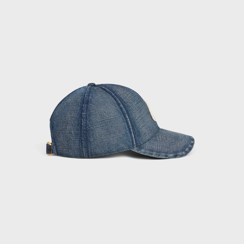 initial baseball cap in denim 3