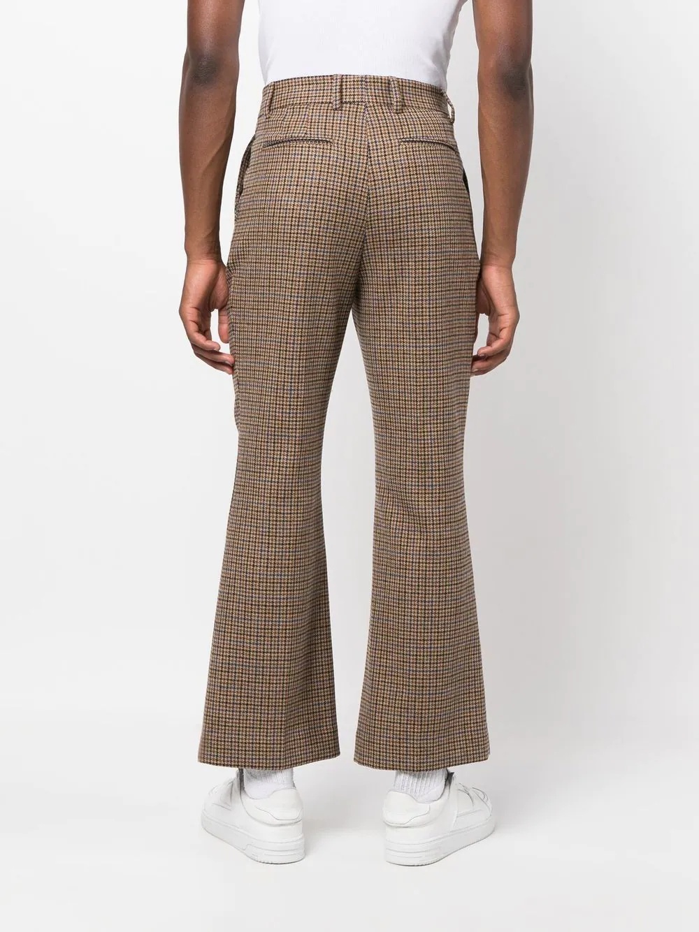 bootcut check-pattern tailored trousers - 4