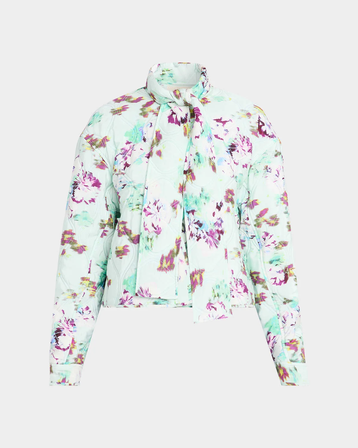 Lilith Quilted Silk Scarf Jacket - 1