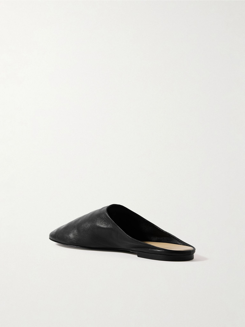 Glove leather slippers Black 3