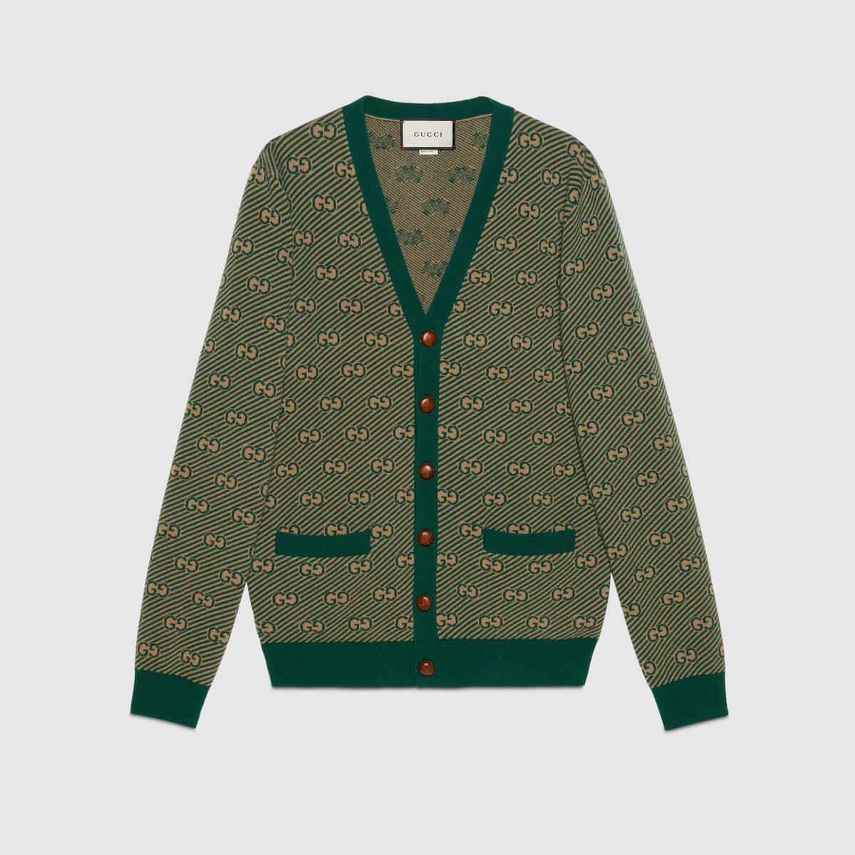GG stripe wool cardigan - 1