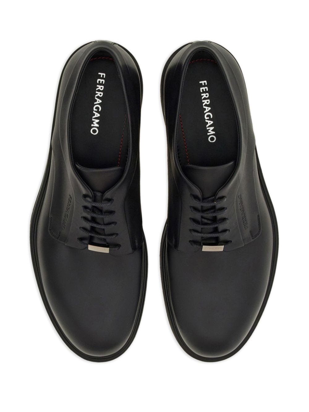 logo-debossed leather Derby shoes - 4