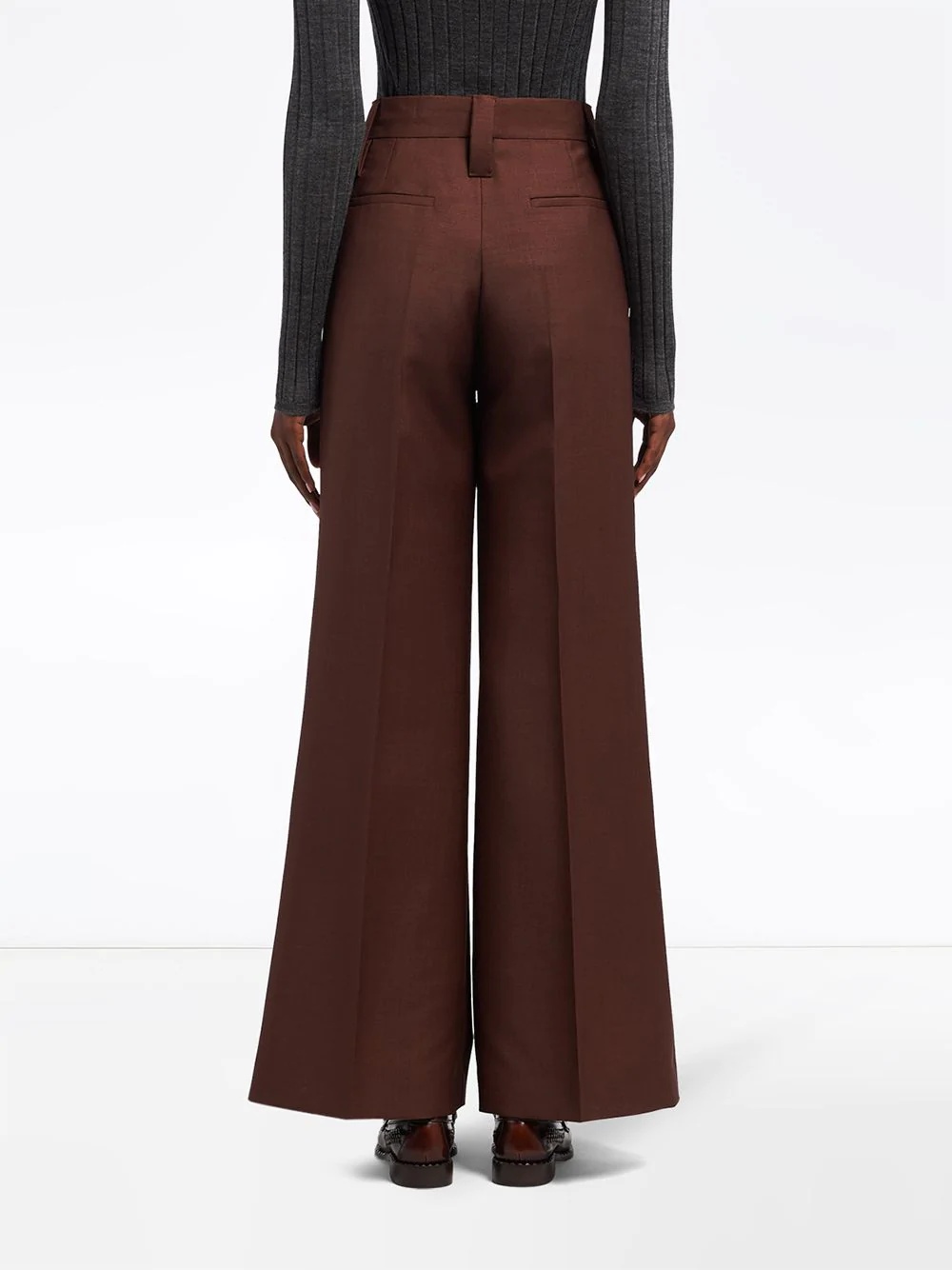 high-waisted flared trousers - 4