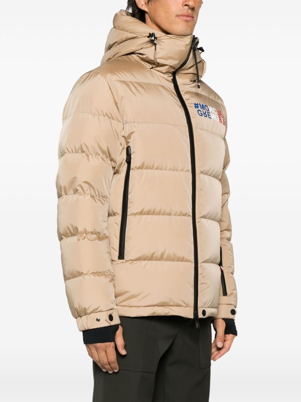 logo-print padded jacket - 3