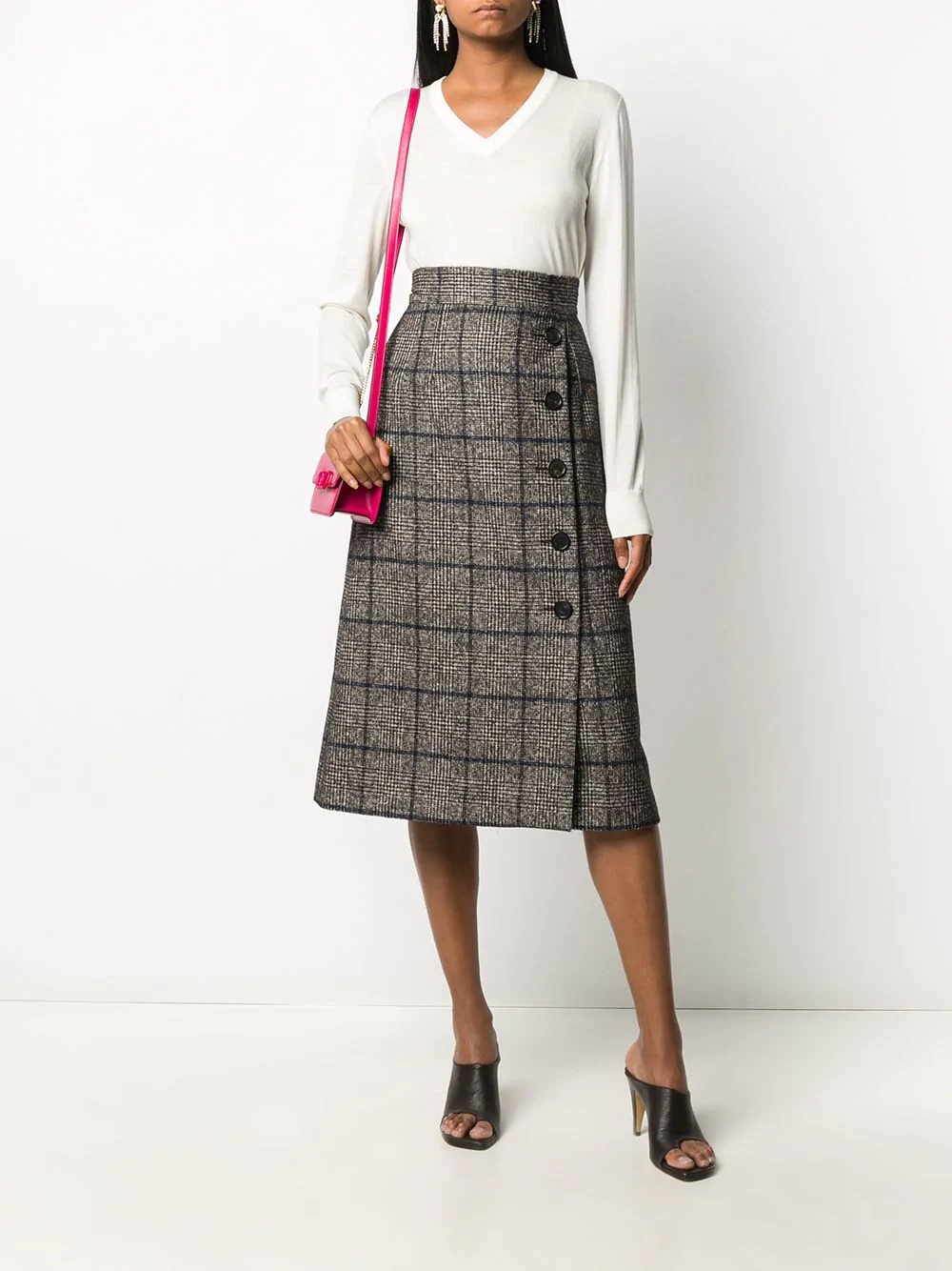 checked tartan wrap skirt - 2