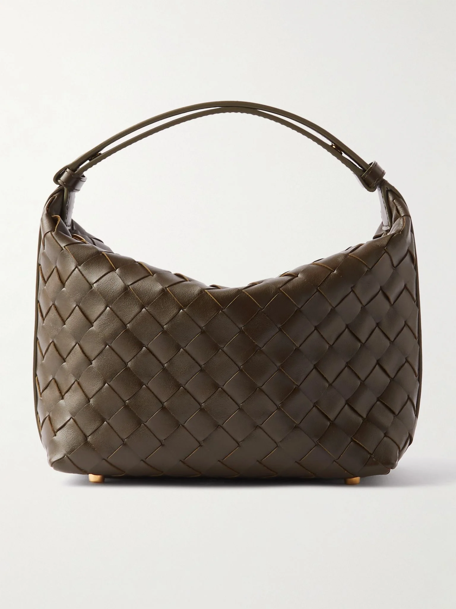 Mini Wallace intrecciato leather shoulder bag Dark green - 1