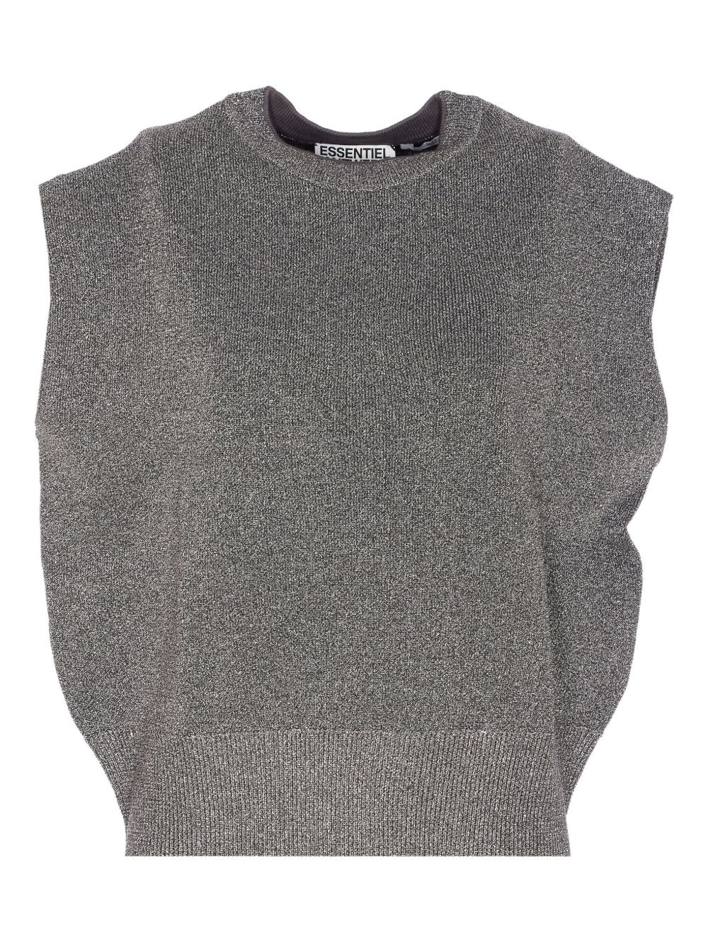 crew-neck metallic-effect vest - 1