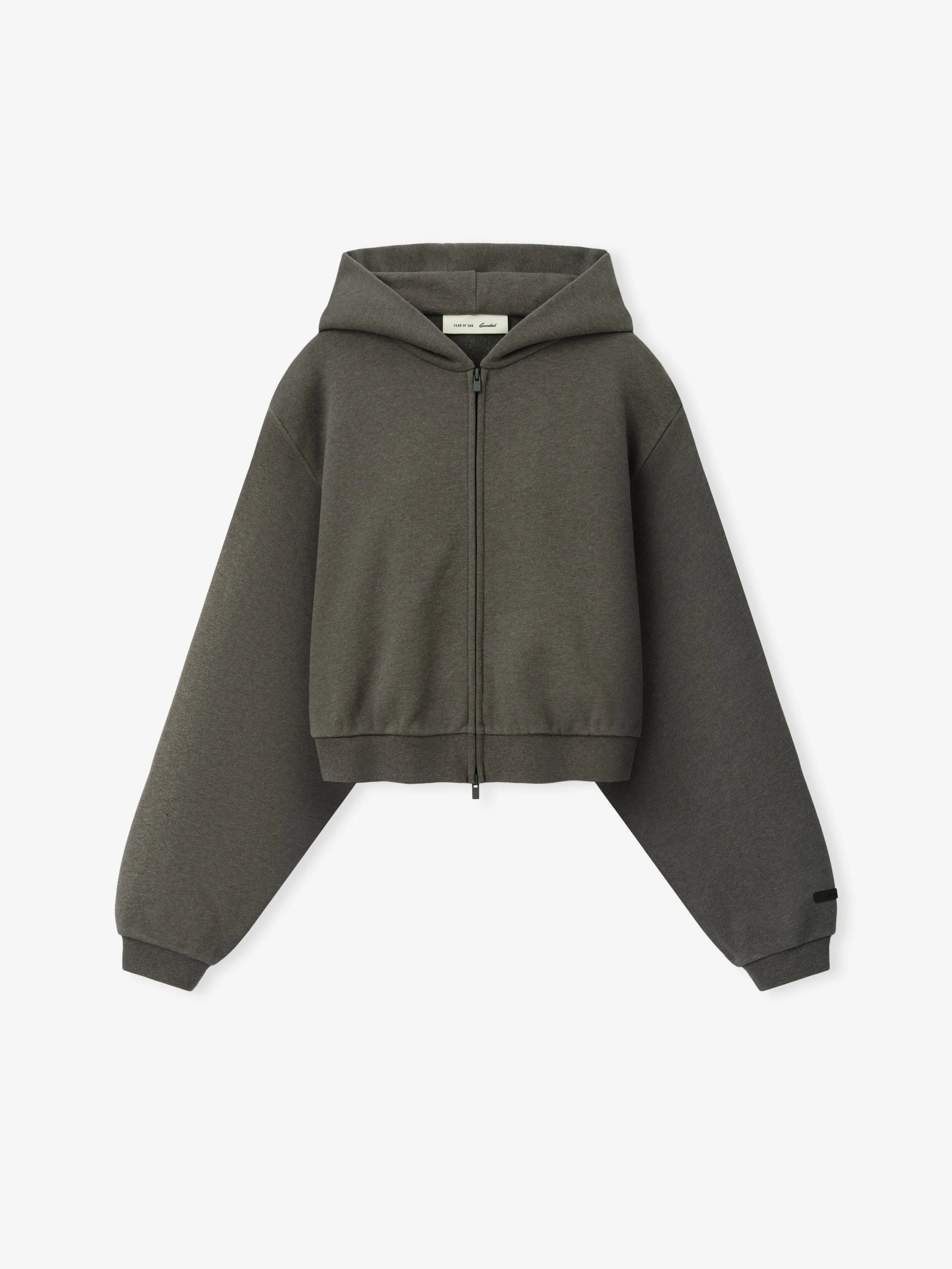 Womens Embossed FW26 Cropped Zip-Up Hoodie - 1