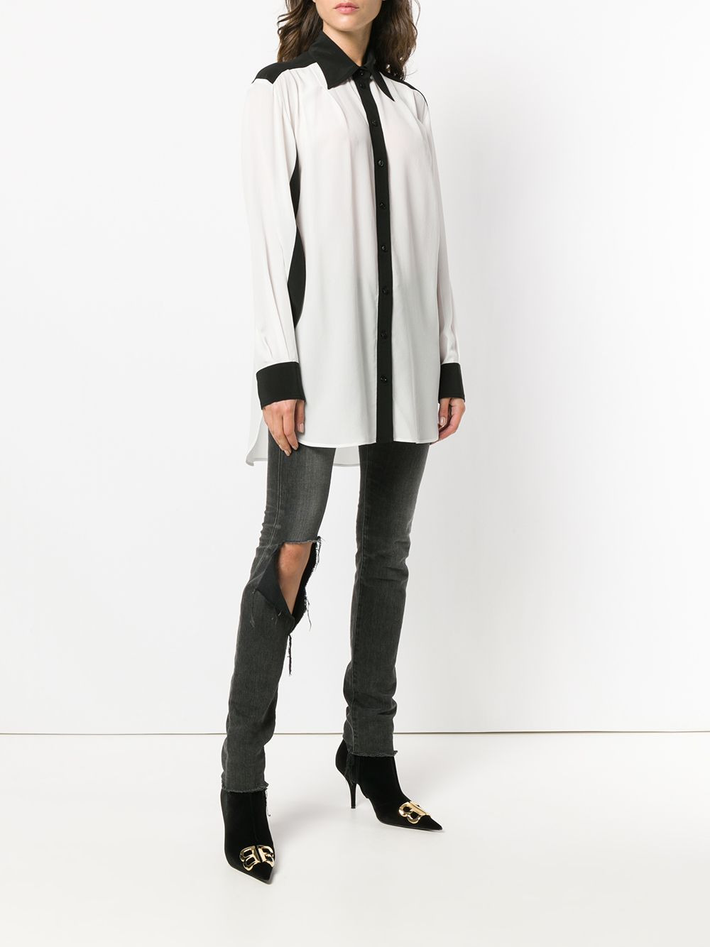 contrast trim blouse - 3