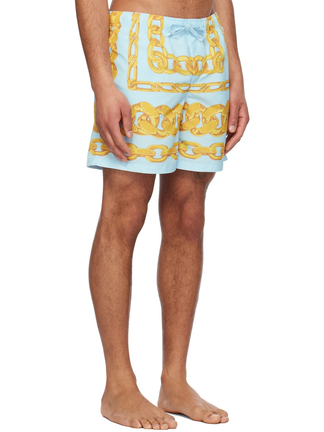 Blue & Yellow Medusa Chains Swim Shorts - 2