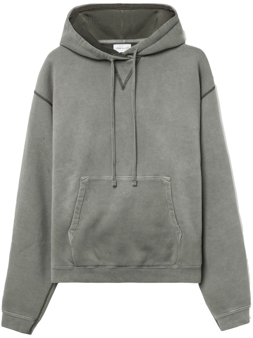 faded thermal-lined hoodie - 1