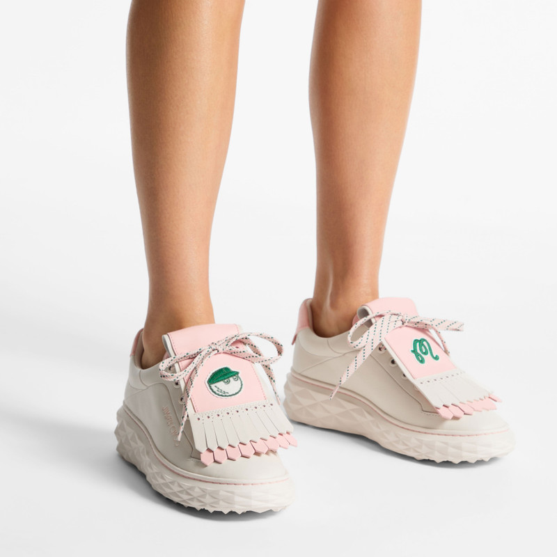 JIMMY CHOO Jimmy Choo / Malbon 2.0 Diamond F 
Women's Latte Leather and Malbon Pink Trainers with Detachable Ki outlook