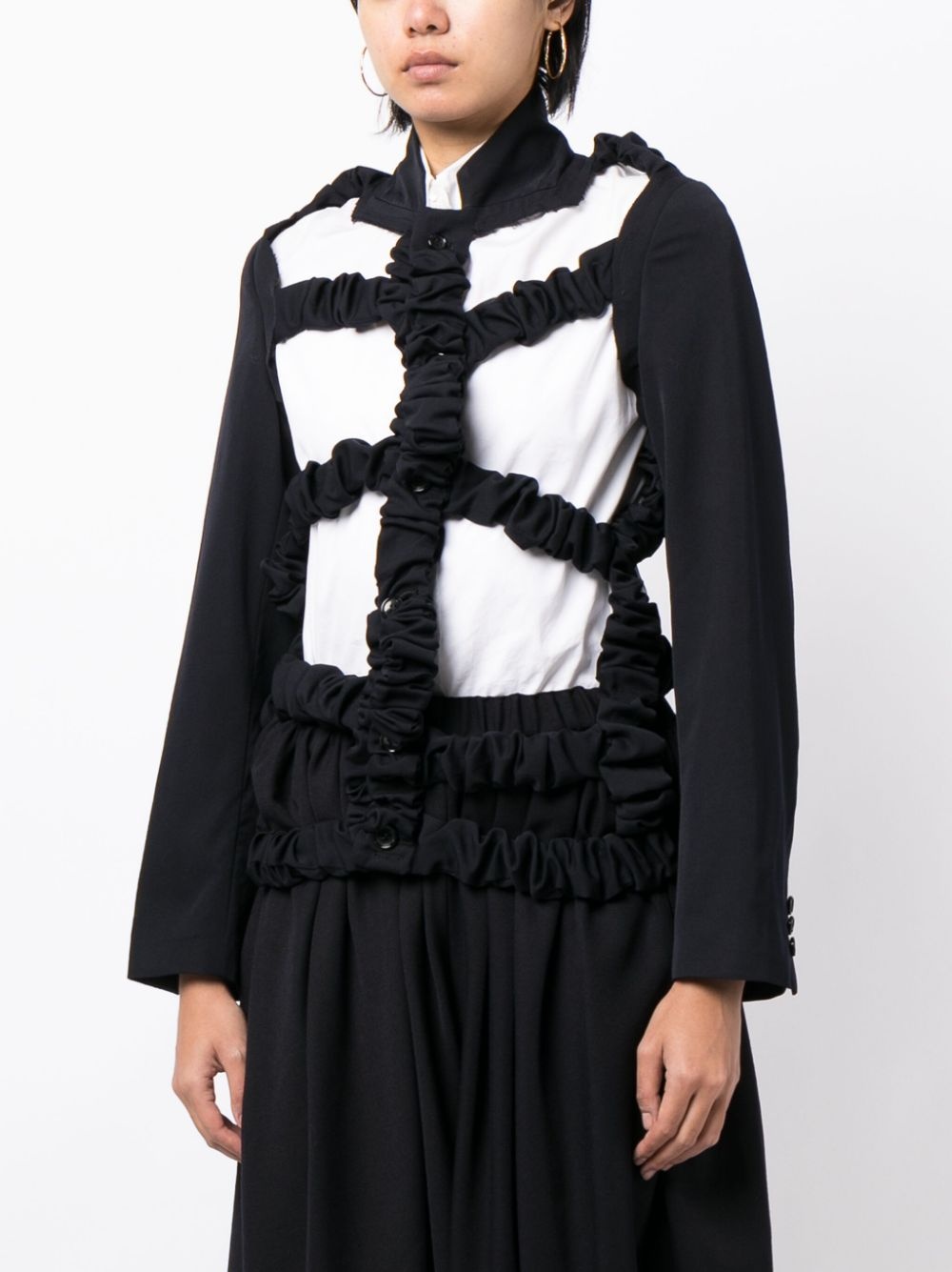 cut-out detail buttoned jacket - 3
