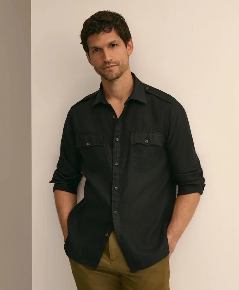 Linen Military Sport Shirt - 1