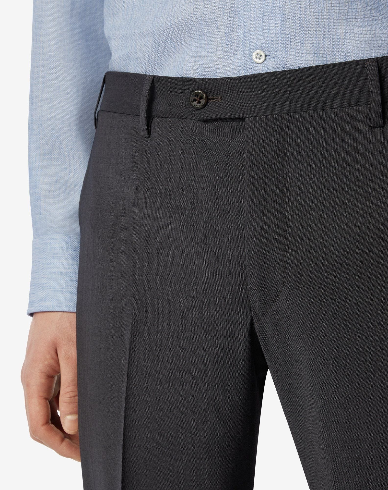 Dark grey 120's stretch wool trousers - 3