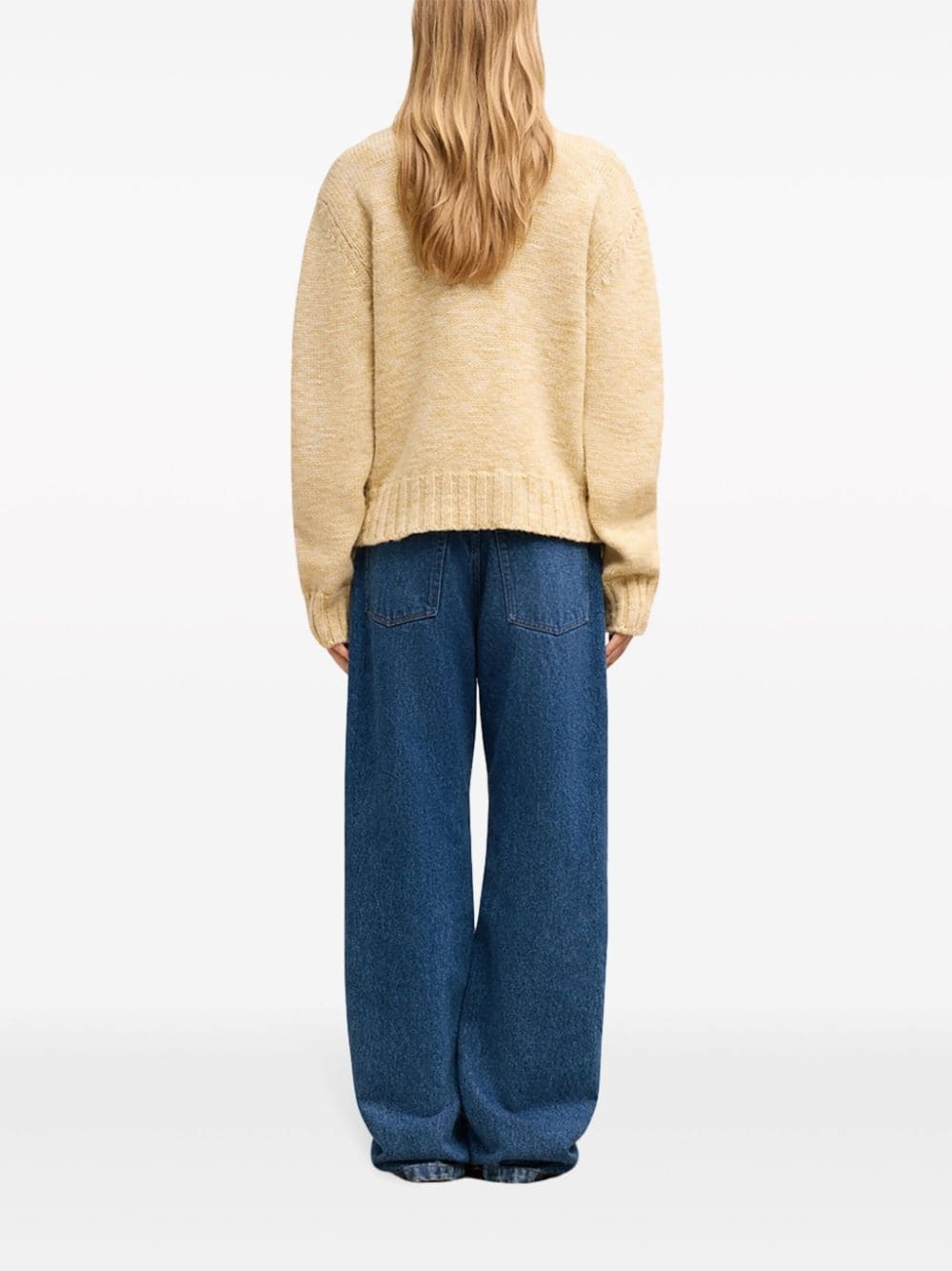 shearling crew neck sweater - 5