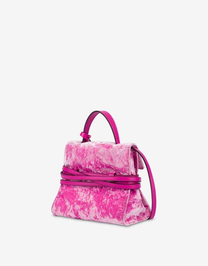 MOSCHINO TIE ME BAG IN VELVET SMALL 1