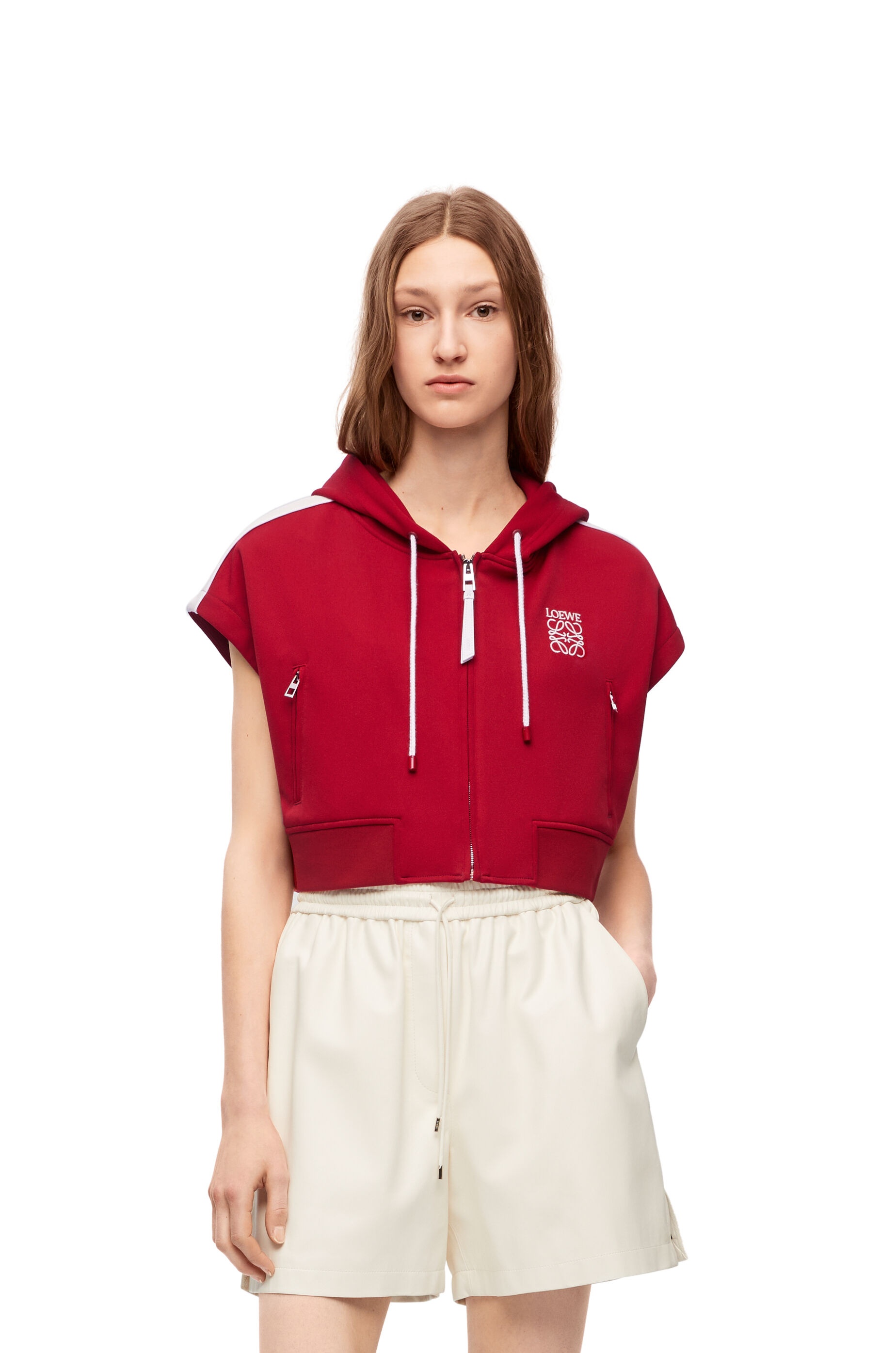 Cropped tracksuit jacket in technical jersey - 3
