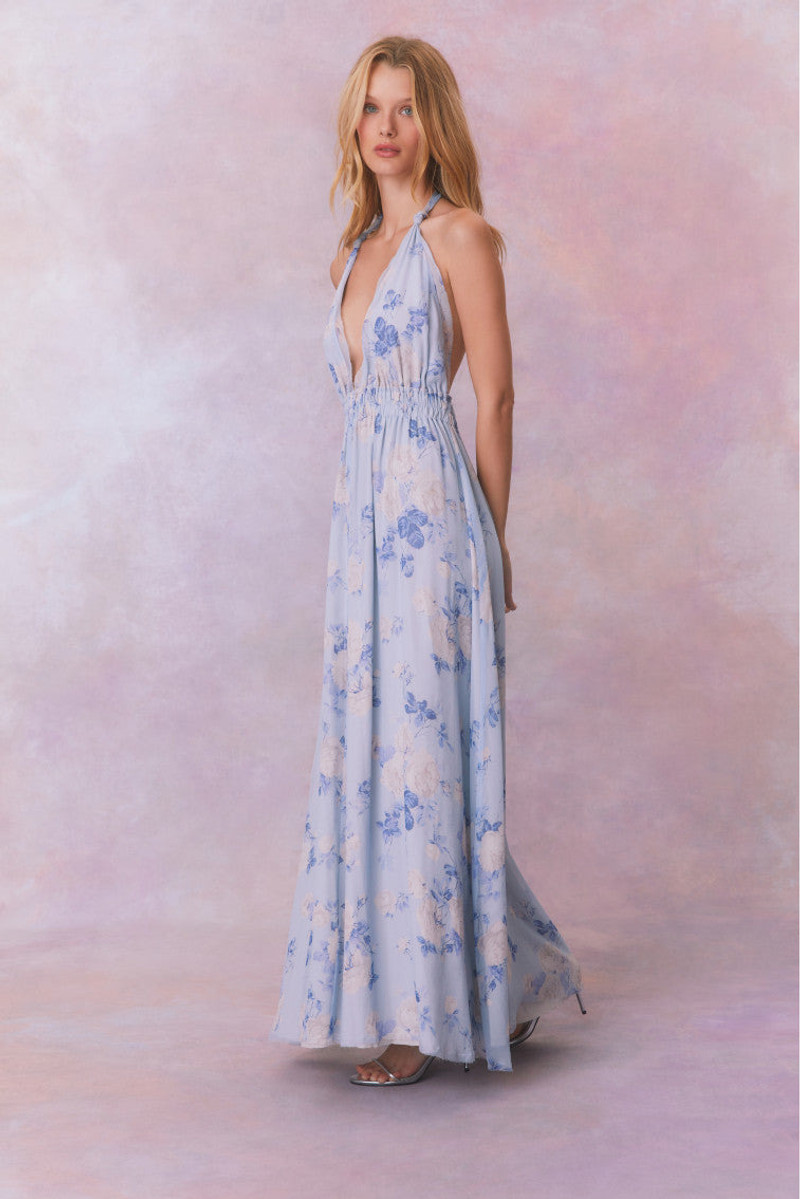Love Heirloom Print Halter Maxi Dress 4
