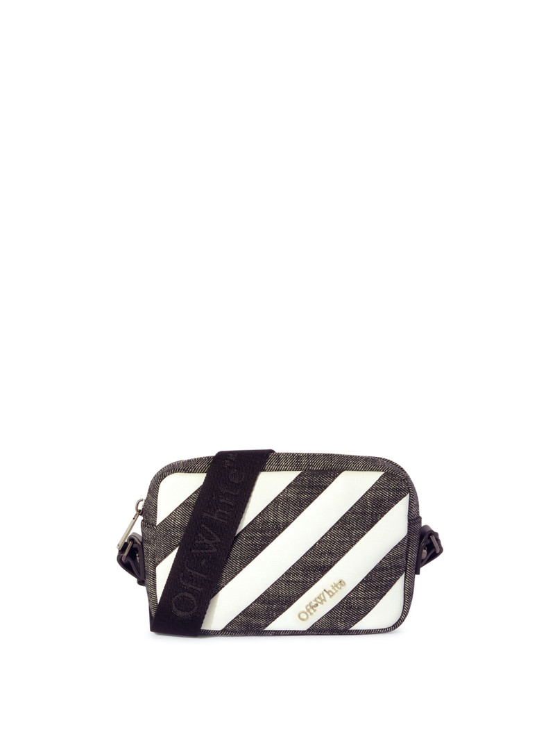 Black Diagonal Quilted Camera Bag - 1