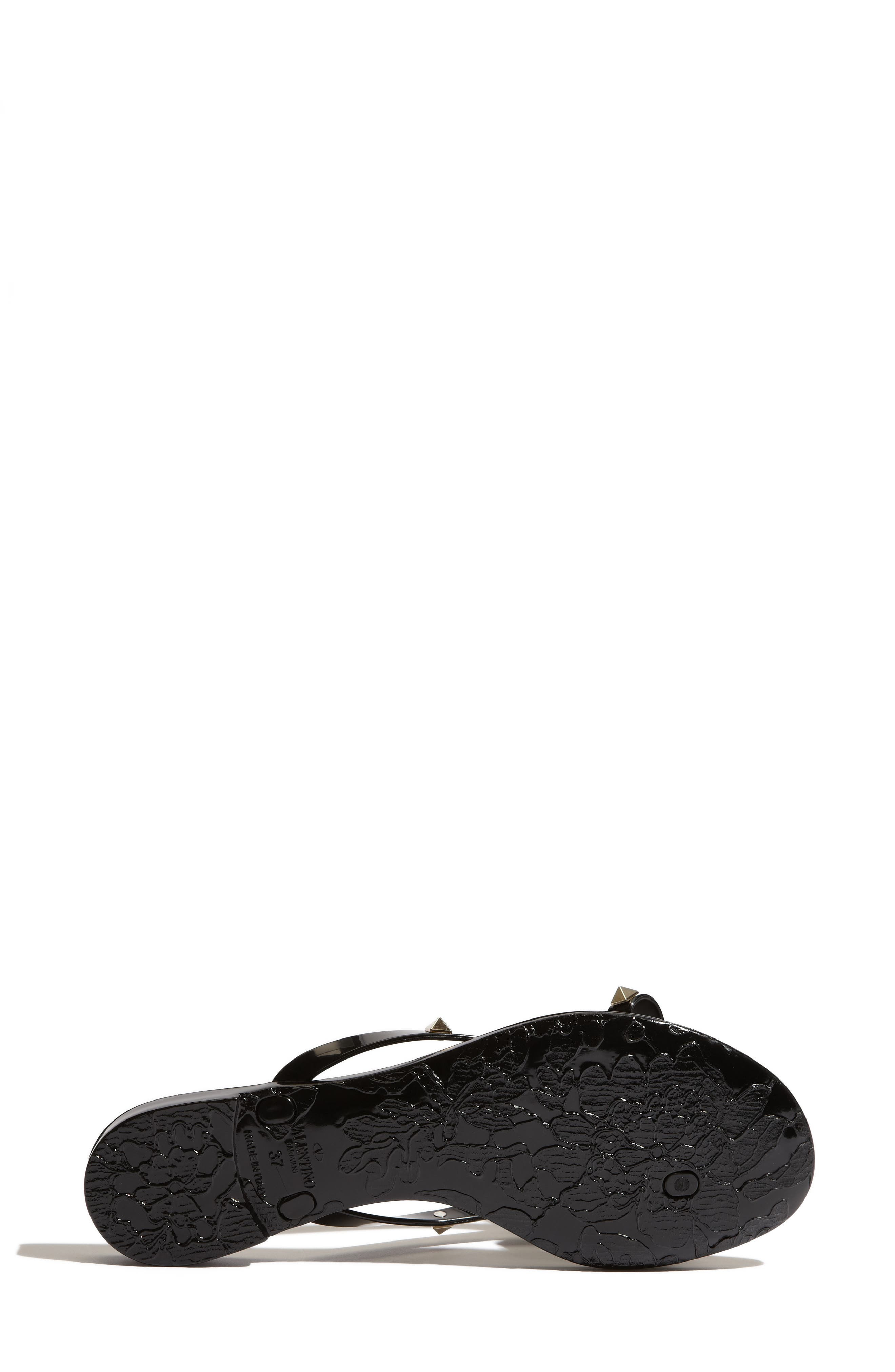 Valentino Garavani Rockstud Jelly Flip Flop in 0No Nero at Nordstrom - 4