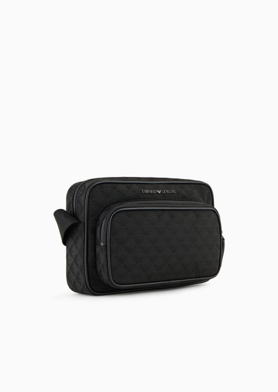 EMPORIO ARMANI Nylon shoulder bag with all-over jacquard eagle outlook