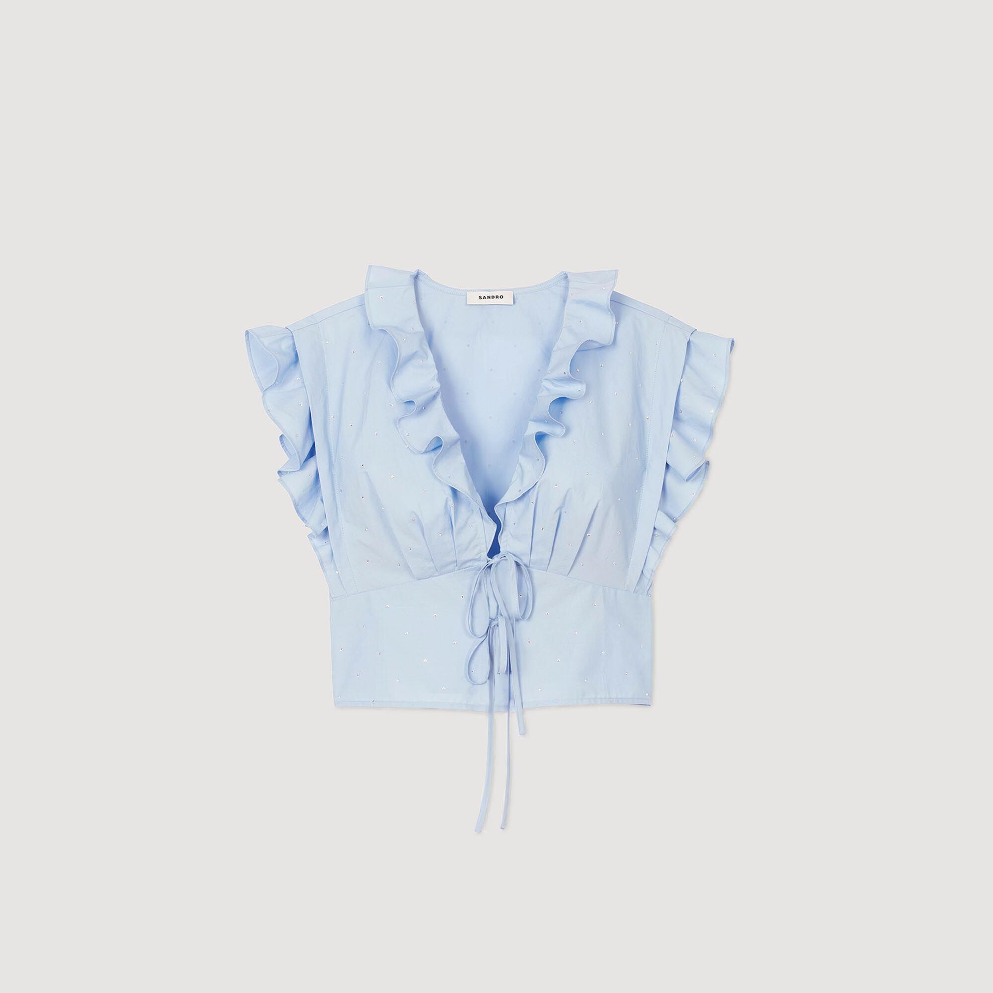 RHINESTONE RUFFLE TOP - 6