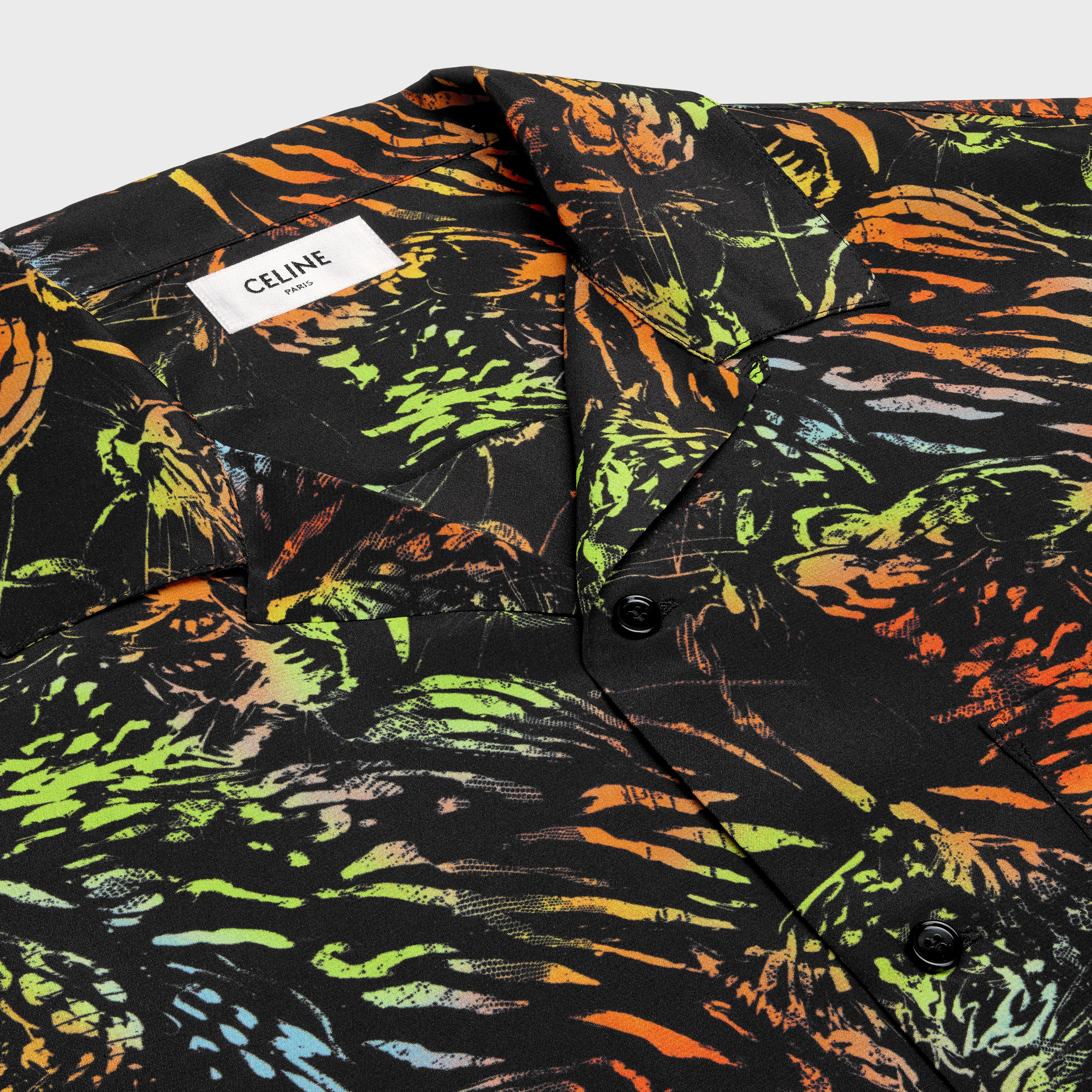 hawaiian shirt in printed crepe de chine - 3