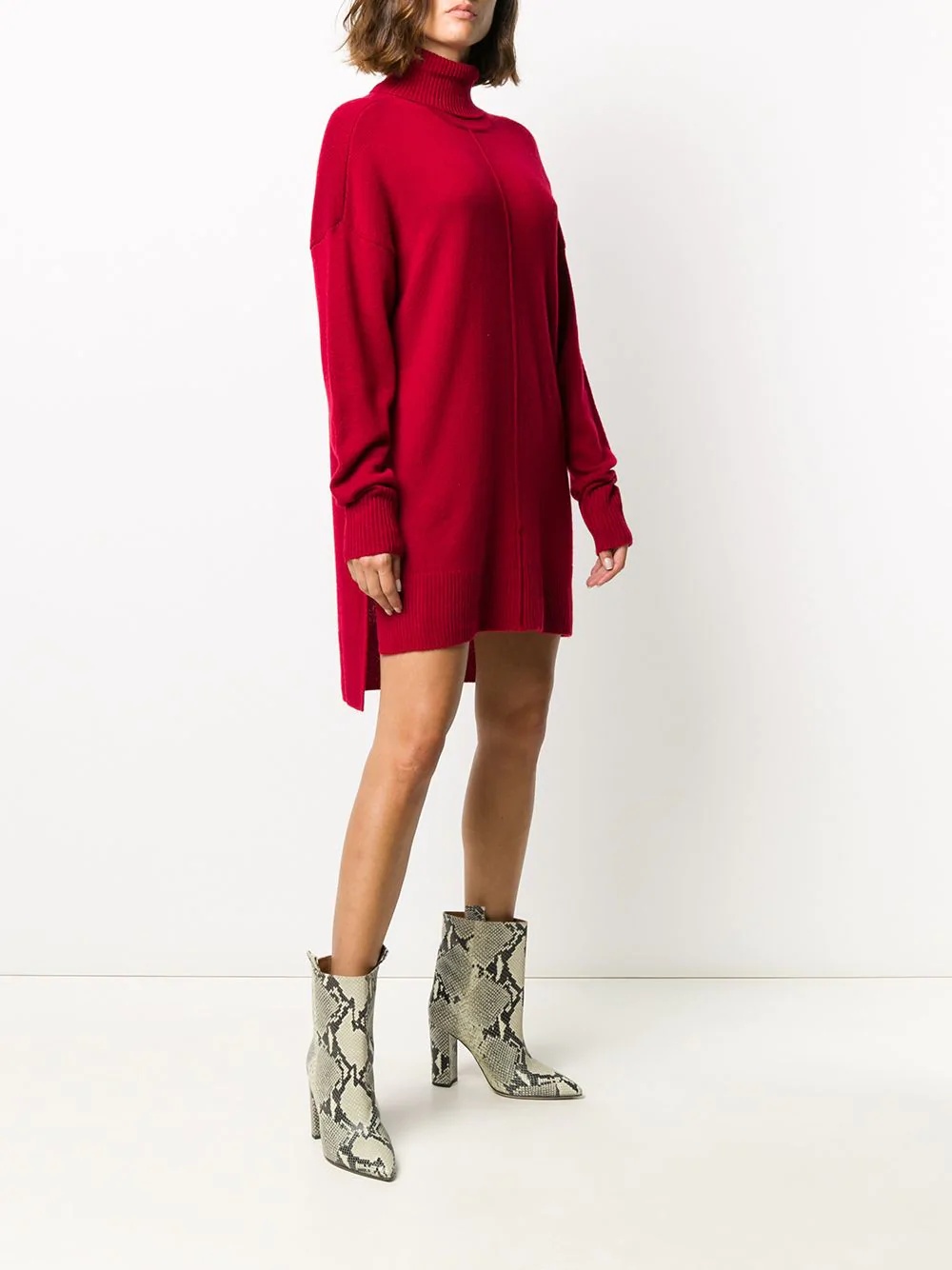 knitted turtleneck mini dress - 3