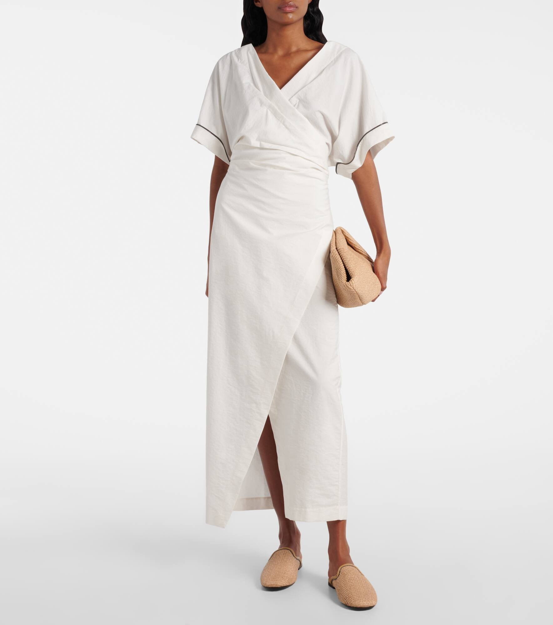 Monili cotton-blend wrap dress - 2