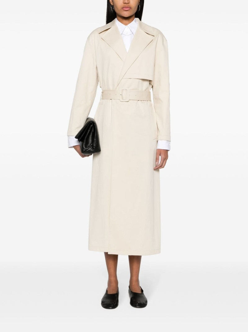 Theory twill belted maxi trench coat outlook
