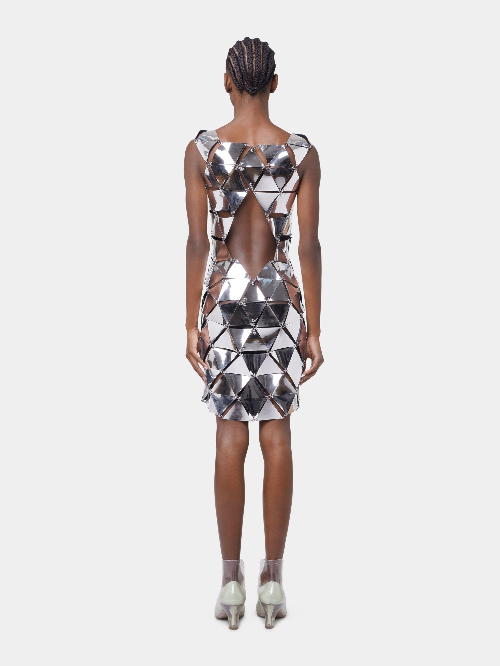 SILVER SHORT DRESS IN ASSEMBLY - 6