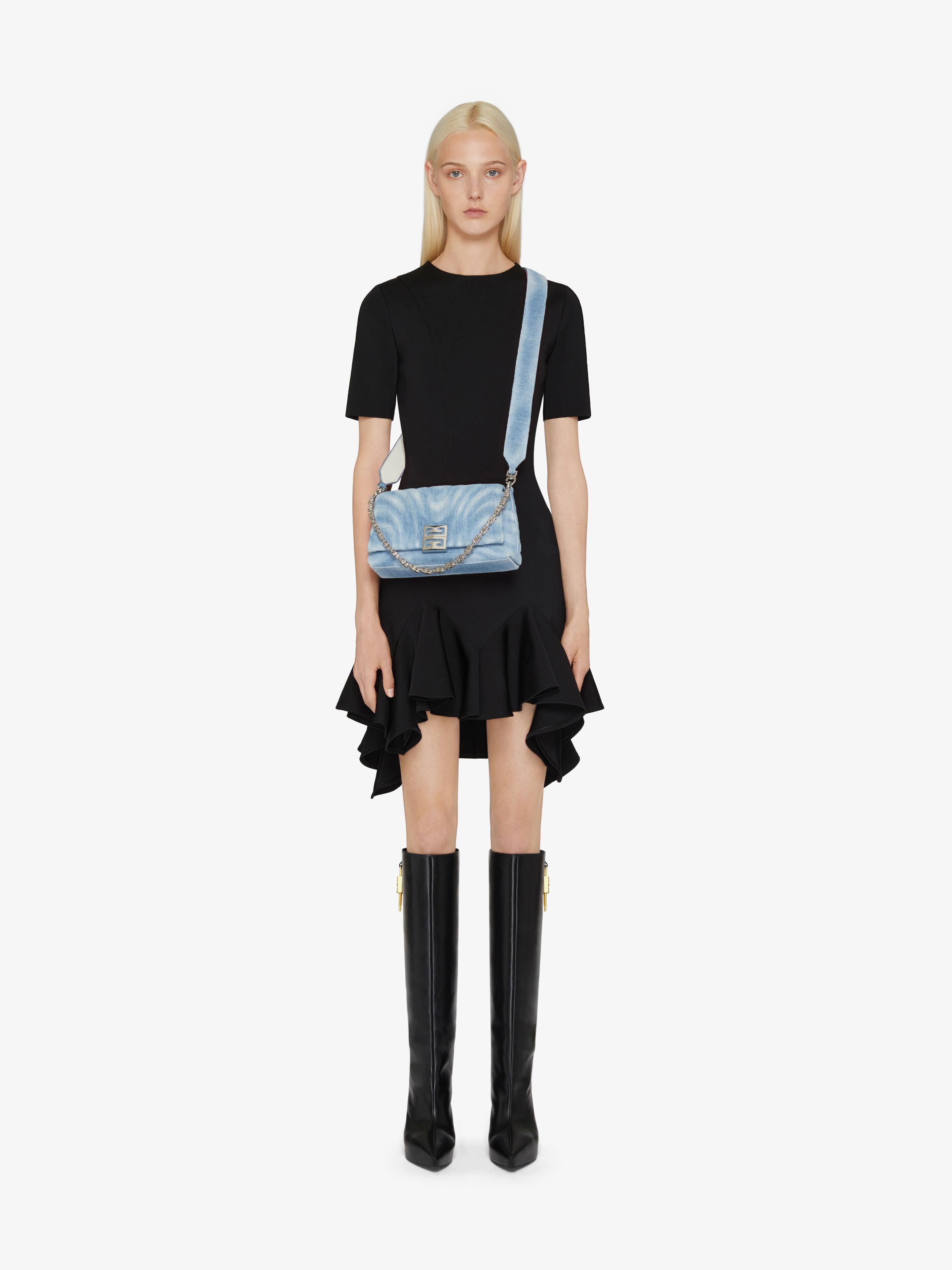 SMALL 4G SOFT BAG IN QUILTED DENIM - 2