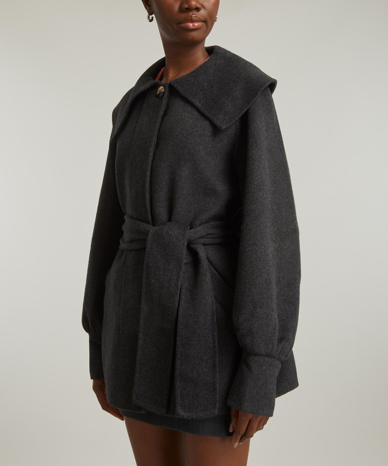 GANNI Grey Wool Collar Jacket outlook