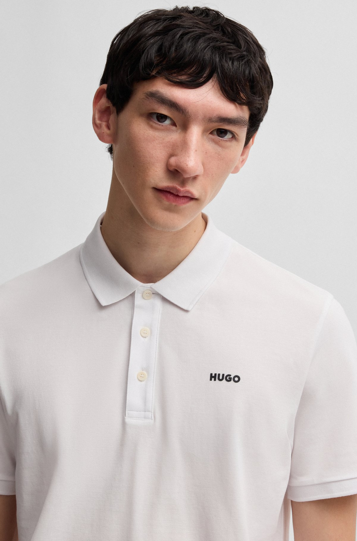 COTTON-PIQUÉ POLO SHIRT WITH LOGO PRINT - 3