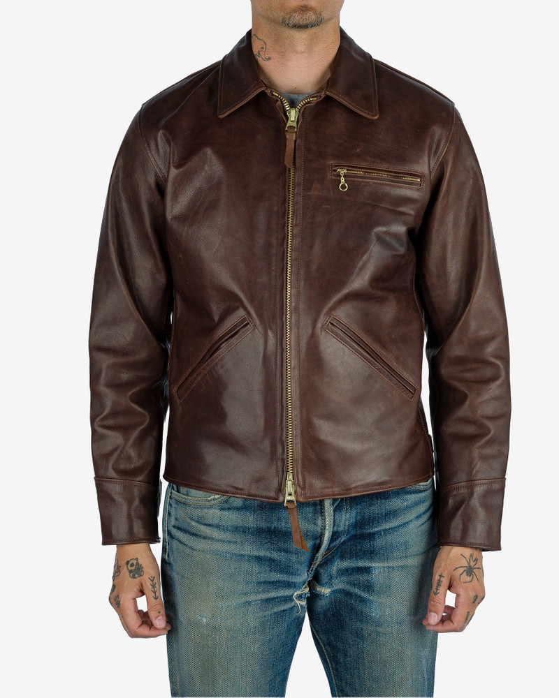 Iron Heart IHSB-SAV-BRN Iron Heart x Simmons Bilt Horsehide Savannah Jacket - Brown outlook