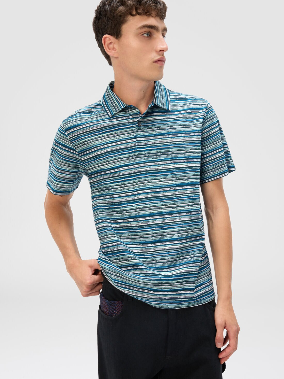 Short Sleeve Polo in Flame Jersey - 4