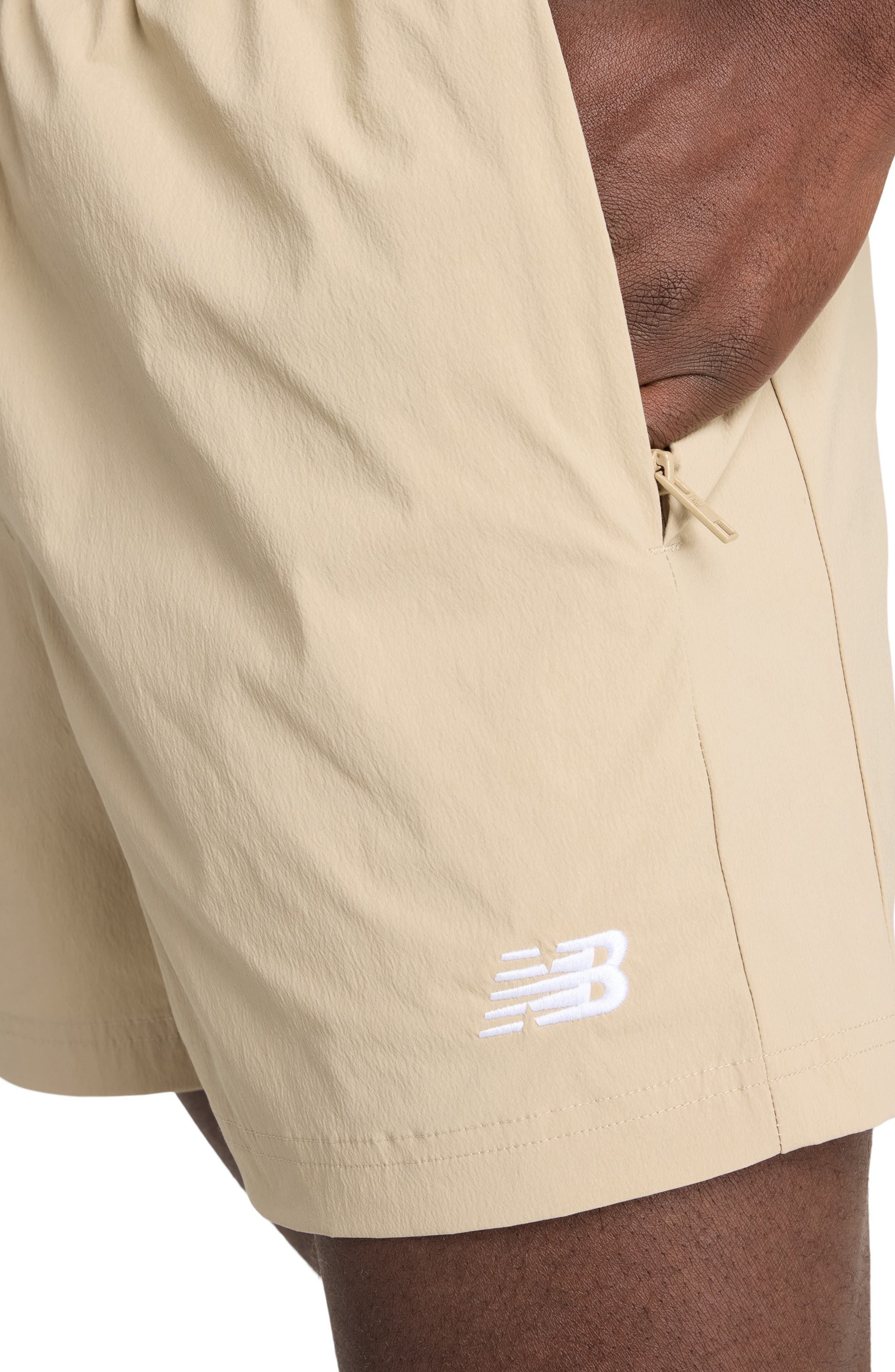 New Balance Athletics Woven Stretch Nylon Shorts in Stoneware at Nordstrom - 4