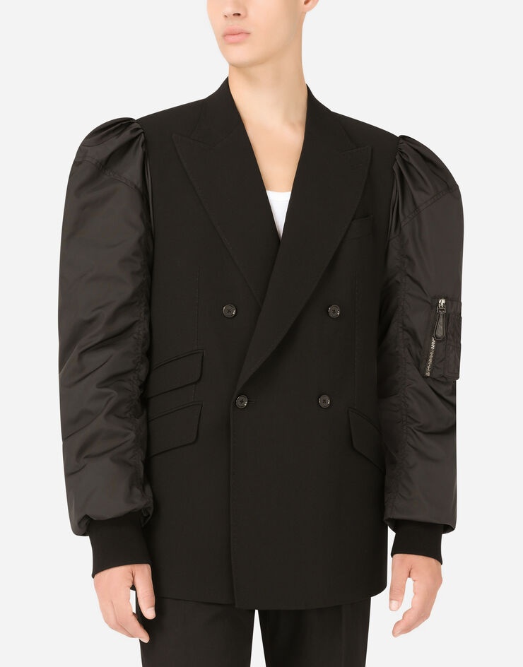 Deconstructed Sicilia-fit jacket with nylon sleeves - 4