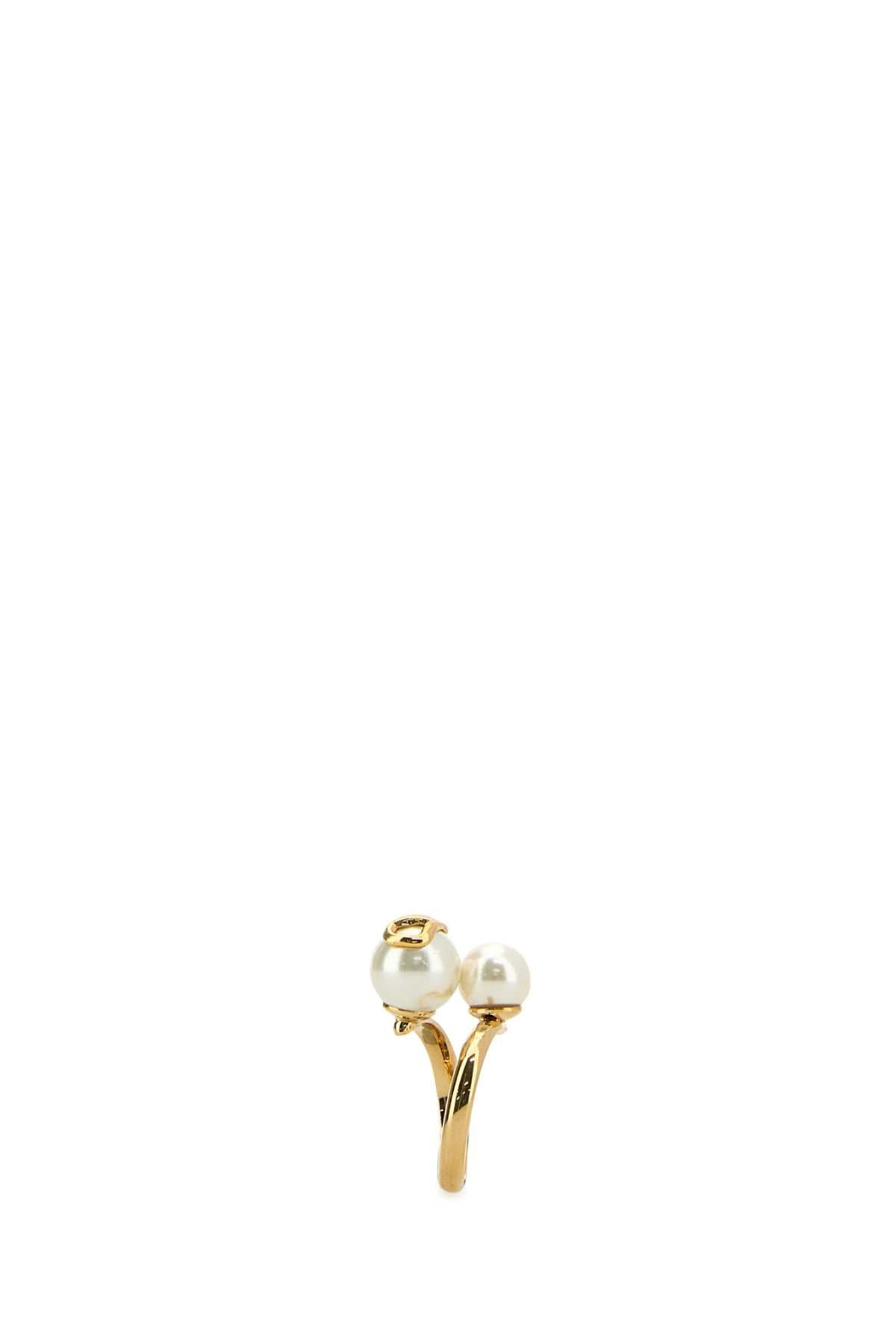 Valentino Garavani Women Gold Metal Vlogo Signature Ring - 2