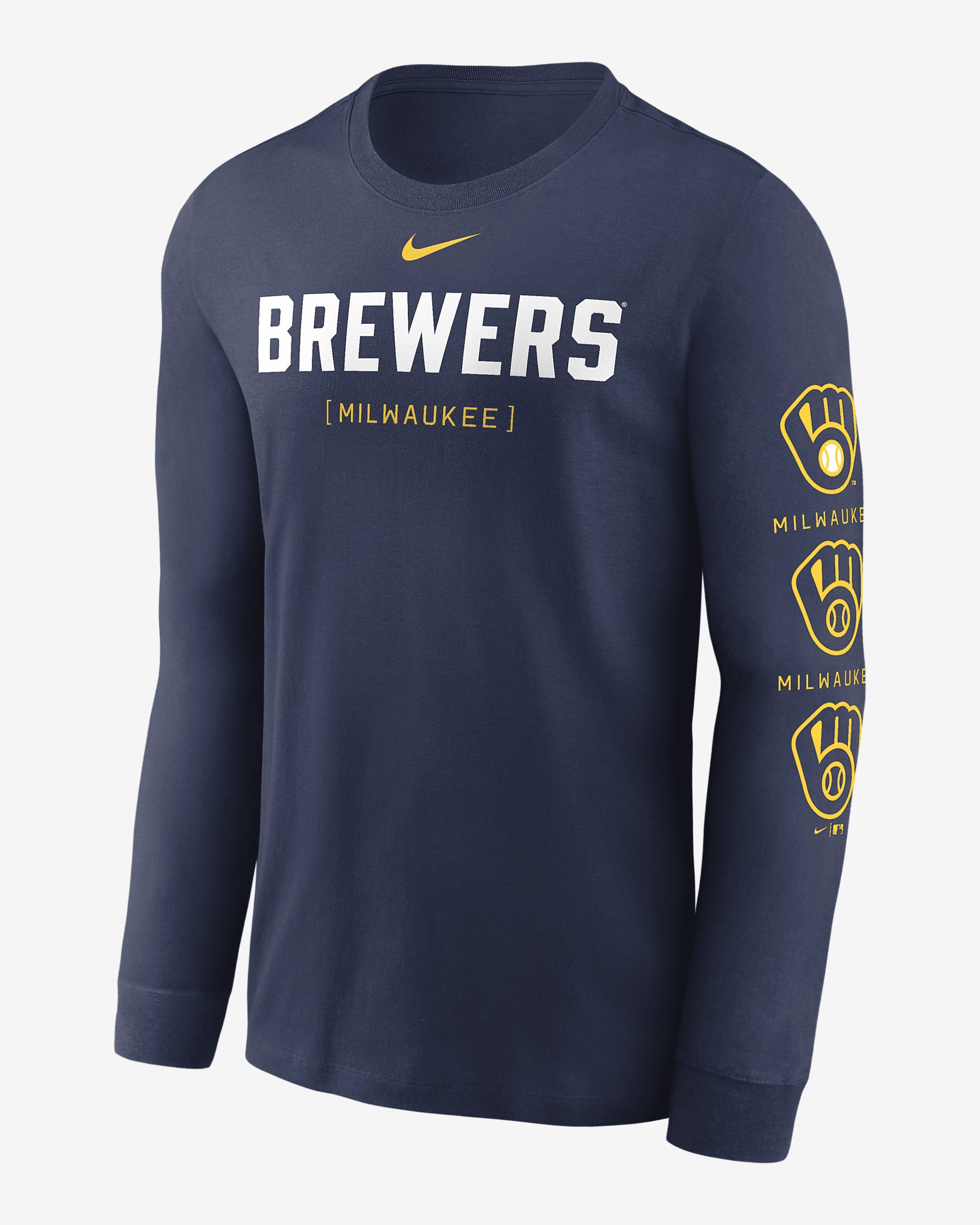 Milwaukee Brewers Repeater Nike Men's MLB Long-Sleeve T-Shirt - 1