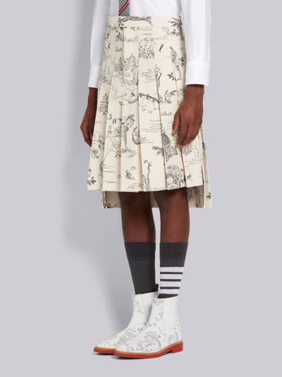 Thom Browne sketch-print pleated suit skirt outlook