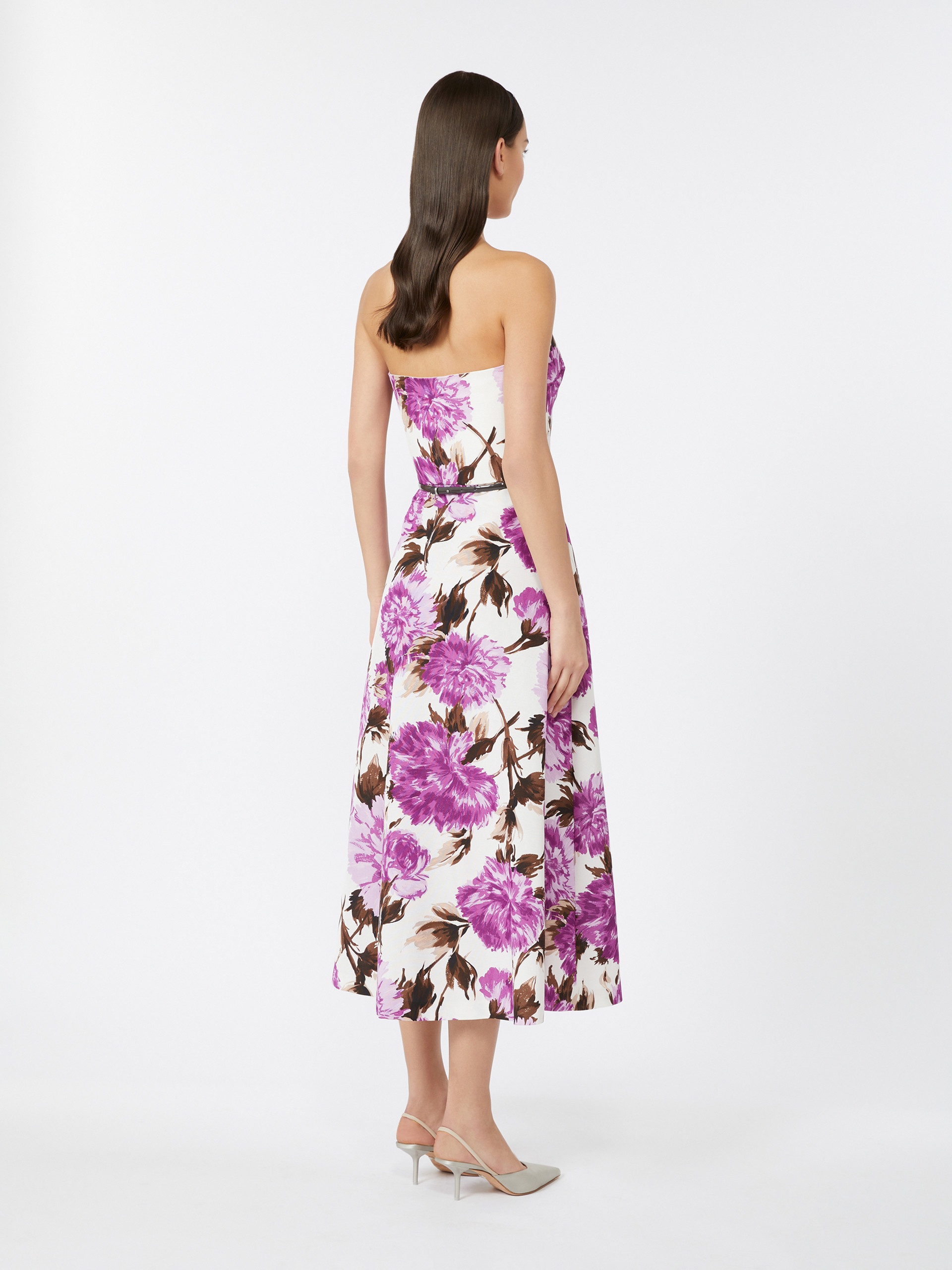 EGIZI Printed faille bustier dress - 4