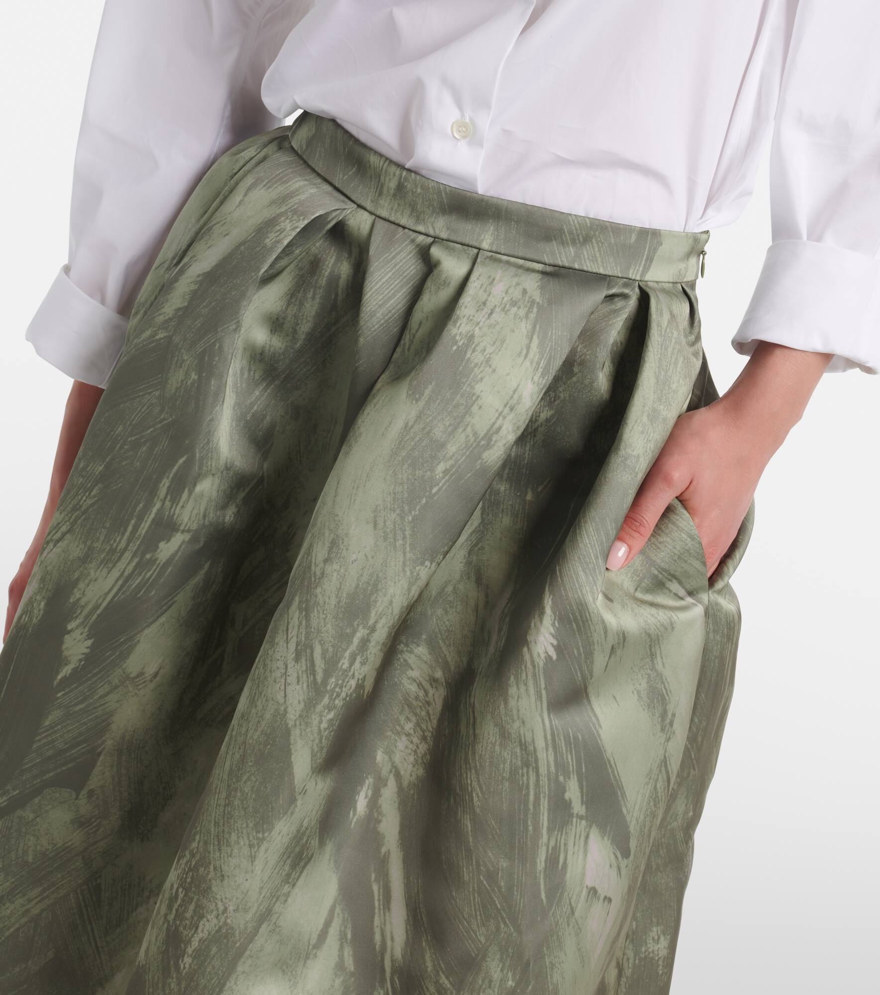 Satin midi skirt - 4